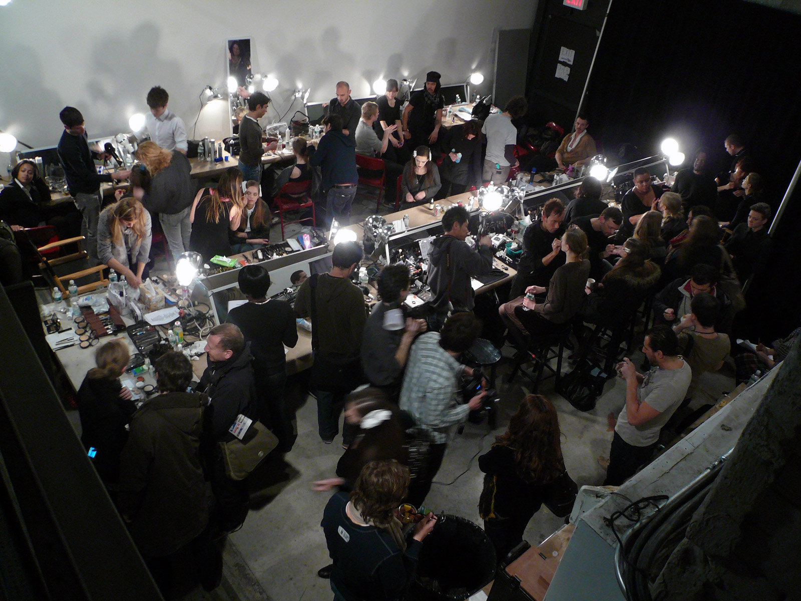 Backstage fashion preparation